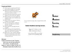 Paraphrasing Checklist