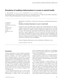 Prevalence of auditory hallucinations in nurses in mental health