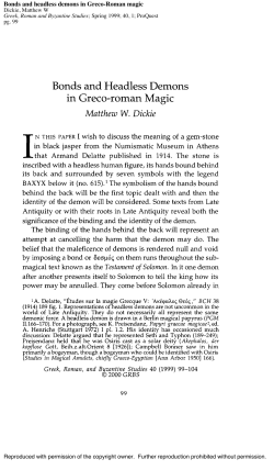Bonds and Headless Demons in Greco