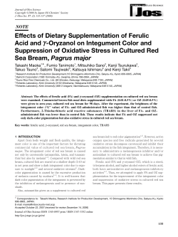 Effects of Dietary Supplementation of Ferulic Acid and g