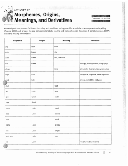 I&middot;eanings, and Derivatives