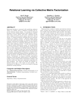 Relational Learning via Collective Matrix Factorization