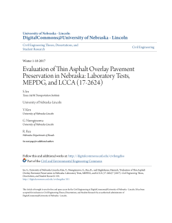 Laboratory Tests, MEPDG, and LCCA