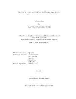 DOMESTIC CONSEQUENCES OF ECONOMIC SANCTIONS A