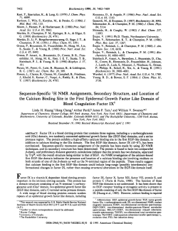 Sequence-Specific H NMR Assignments