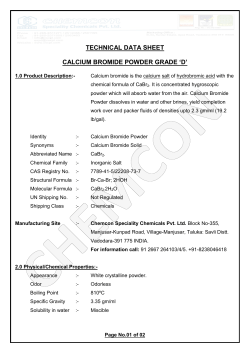 COA-Calcium Bromide Powder - Chemcon Speciality Chemicals Pvt