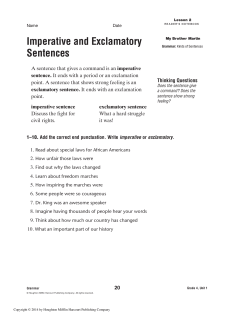Imperative and Exclamatory Sentences