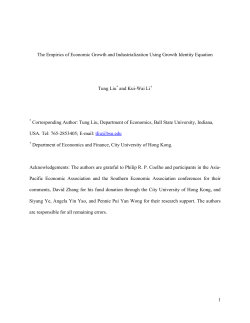 1 The Empirics of Economic Growth and Industrialization Using