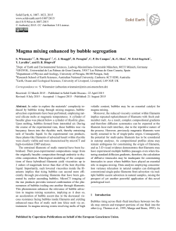Magma mixing enhanced by bubble segregation