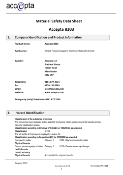 Accepta 8303 MSDS - Aluminium hydroxide chloride primary