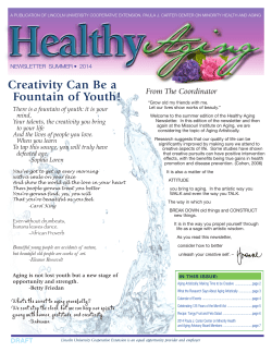 Healthy Aging Summer 2014.