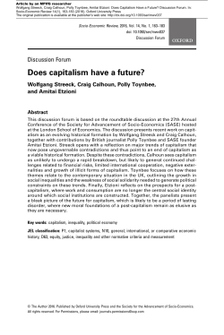 Does capitalism have a future?