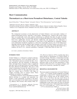 Short Communication Thermokarst as a Short