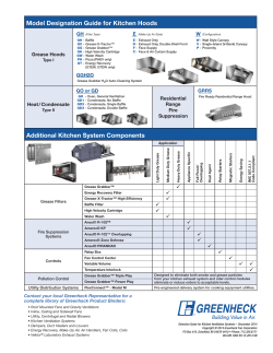 Model Designation and Selection Guide for Kitchen
