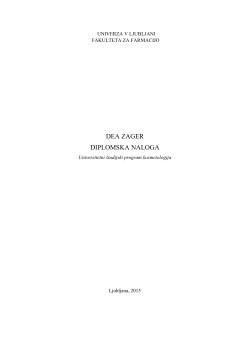 dea zager diplomska naloga - Fakulteta za farmacijo