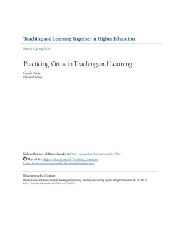 Practicing Virtue in Teaching and Learning