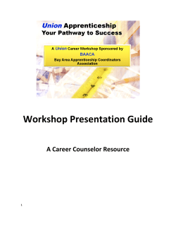 Union Career Workshop Presenters` Guide
