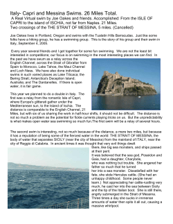 Italy- Capri and Messina Swims. 26 Miles Total.