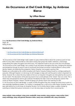 An Occurrence at Owl Creek Bridge, by Ambrose