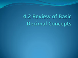 4.2 Review of Basic Decimal Concepts