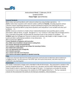 Instructional Week 7: February 16-19 Grade 8 ISTEP+ Focus Topic
