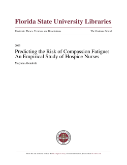Predicting the Risk of Compassion Fatigue: An Empirical