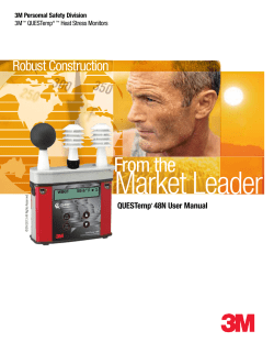 3M QUESTemp 48N Heat Stress Monitor User Manual