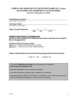 CHILD AND ADOLESCENT QUESTIONNAIRE (6