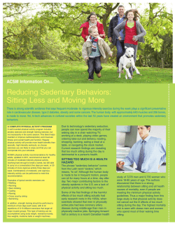 Reducing Sedentary Behaviors: Sitting Less and Moving More