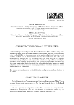 Paweł Swianiewicz Marta Lackowska COSMOPOLITANS OF