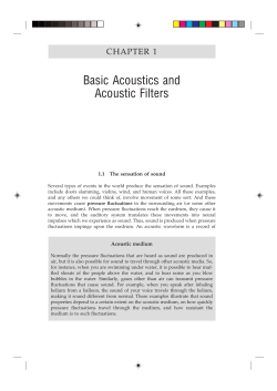 Basic Acoustics and Acoustic Filters