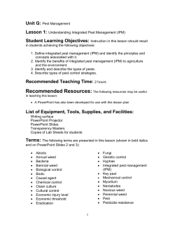 Unit A: Basic Principles of Plant Science
