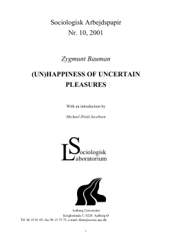 happiness of uncertain pleasure - sociologi