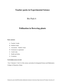Pollination in flowering plants