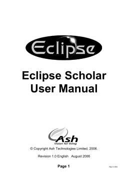 Eclipse Scholar User Manual