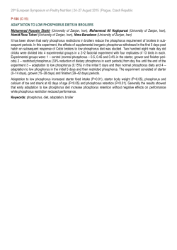 Adaptation to low phosphorus diets in broilers