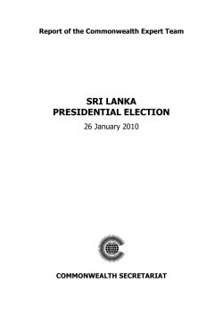 SRI LANKA PRESIDENTIAL ELECTION