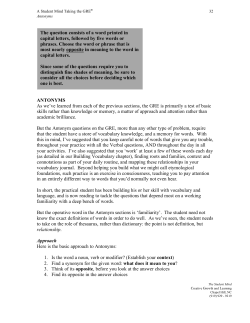 Antonyms for the GRE