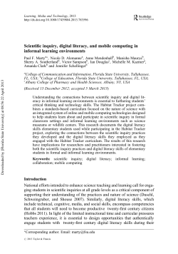Scientific inquiry, digital literacy, and mobile computing in informal