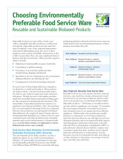 Choosing Environmentally Preferable Food Service Ware