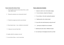 Poem: Sonnet 29 (I think of Thee) 1. `My thoughts do twine and bud