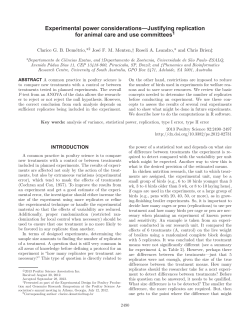 Experimental power considerations—Justifying replication for