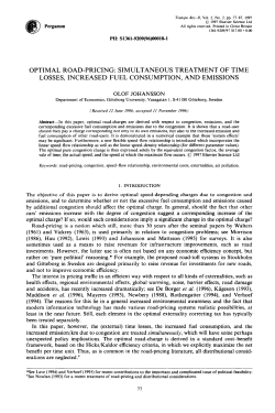 optimal road-pricing: simultaneous treatment of time losses