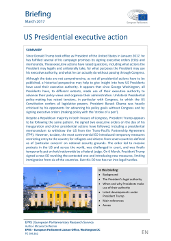 US Presidential executive action - European Parliament