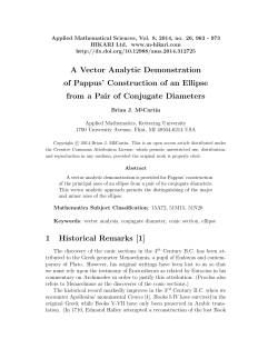 A Vector Analytic Demonstration of Pappus