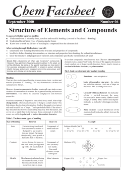Structure of Elements and Compounds
