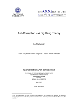 Anti-Corruption &ndash; A Big Bang Theory
