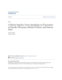 A Mystic Impulse: From Apophatics to Decreation in Pseudo