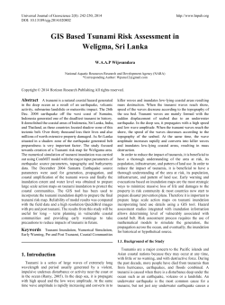 GIS Based Tsunami Risk Assessment in Weligma, Sri Lanka