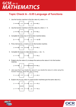 Topic Check In 6.05 - Language of functions